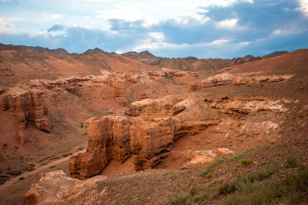 Frumos Desert Peisaj Apus Soare — Fotografie, imagine de stoc