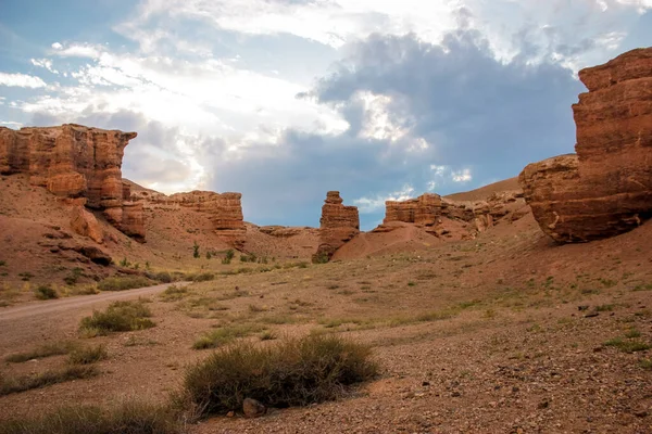 Frumos Desert Peisaj Apus Soare — Fotografie, imagine de stoc