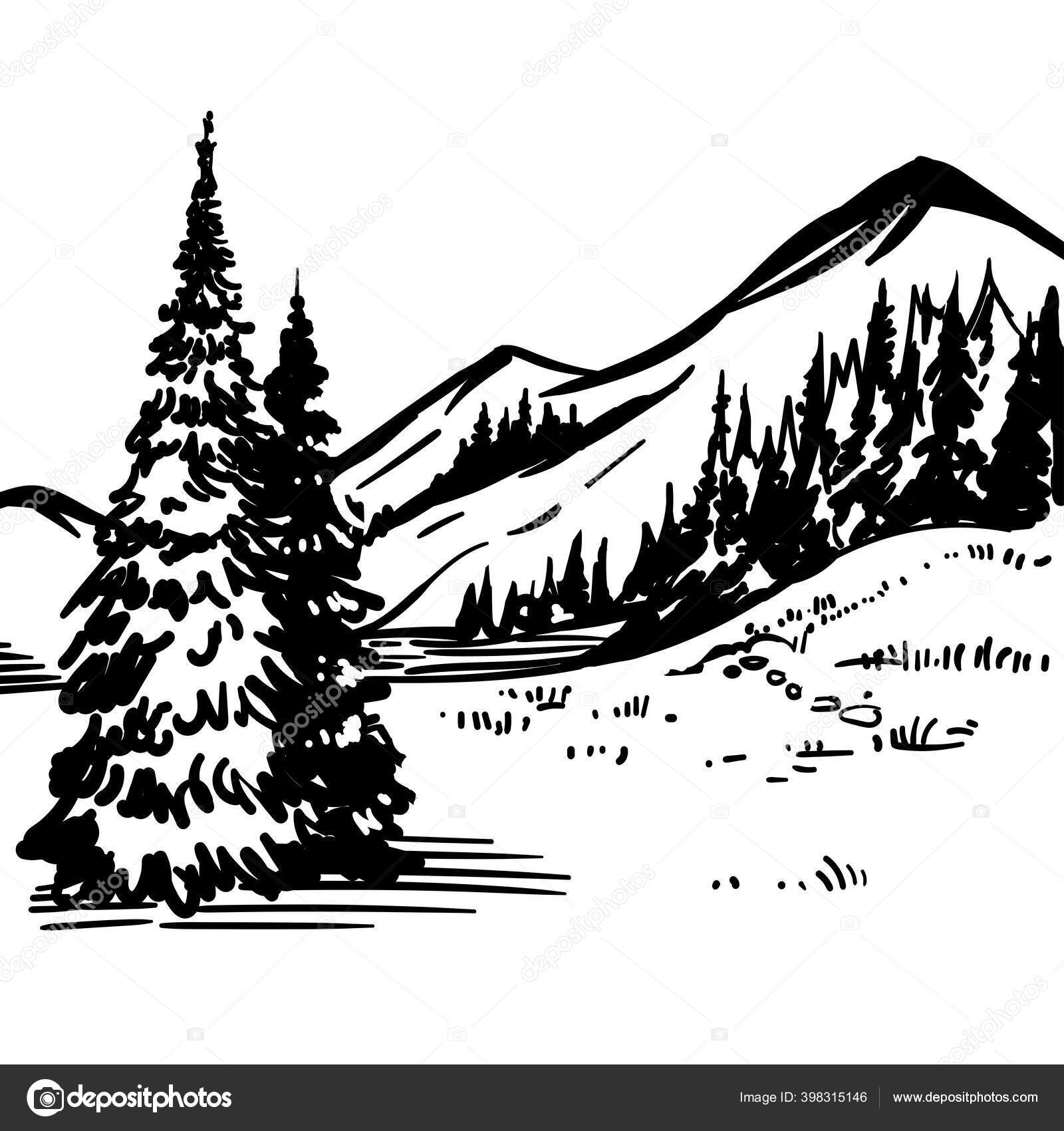 Free Free 68 Silhouette Mountain Scene Nature Svg SVG PNG EPS DXF File