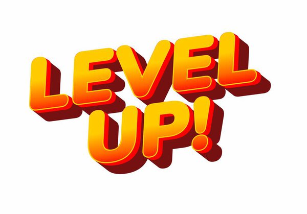 Смелый и красочный текст, говорящий об одном уровне! с эффектом тени