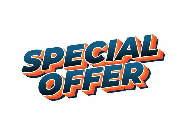 Жирная графическая надпись со словами SPECIAL OFFER в ярком, современном стиле