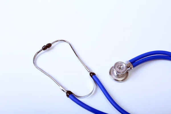 Medical blue stethoscope isolated on white background — Stock Photo, Image