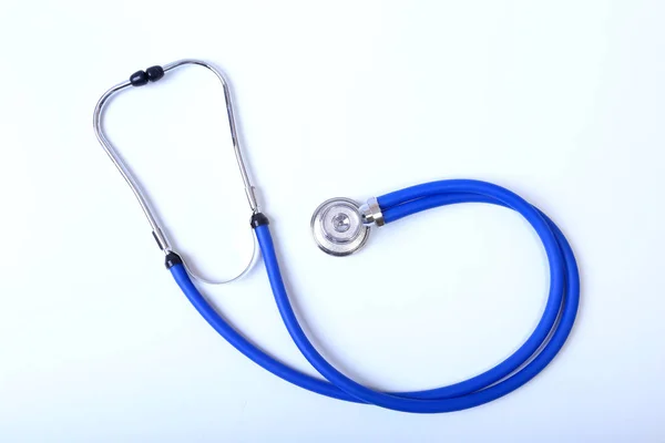 Medical blue stethoscope isolated on white background — Stock Photo, Image