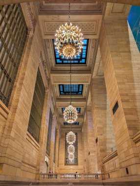 New York City, New York - 21 Şubat 2024: Grand Central İstasyonu 'nda avize
