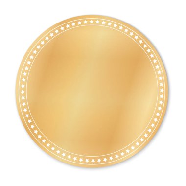 metin için alanı olan altın yuvarlak etiket