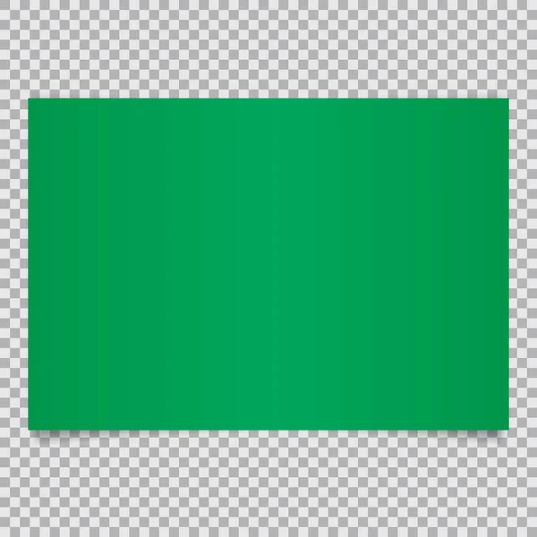 Зеленый Бумажный Баннер Прозрачном Фоне — стоковый вектор