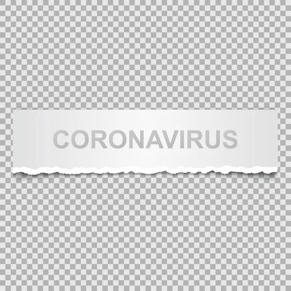 Coronavirus Papierze Notatkowym Przejrzystym Tle — Wektor stockowy