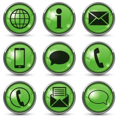 Krom çerçeveli yeşil kişi simgeleri düğmesi