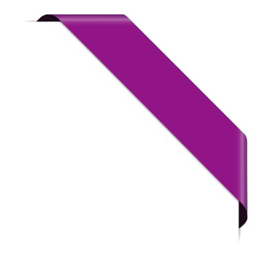 Beyaz arkaplanda izole edilmiş köşe kurdele pankartı