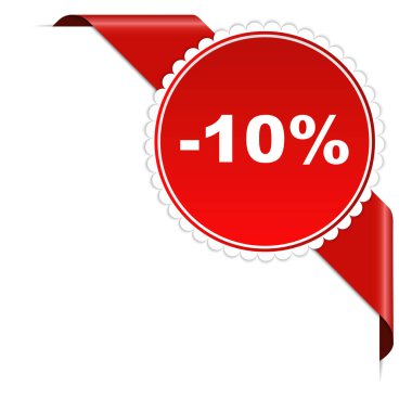 Beyaz arkaplanda izole edilmiş köşe kurdele pankartı