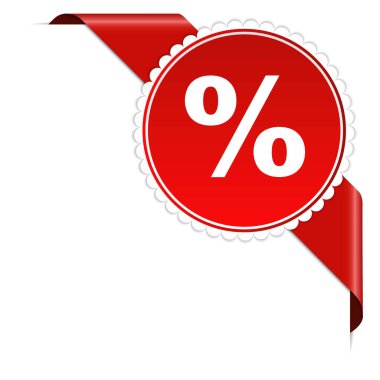 Beyaz arkaplanda izole edilmiş köşe kurdele pankartı