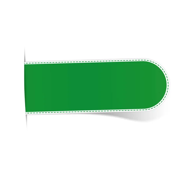 Zielony Baner Zakładka Strzałka Dla Każdego Tekstu Białym Tle — Wektor stockowy