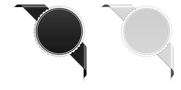 Bannière Ruban Angle Isolée Sur Fond Blanc — Image vectorielle