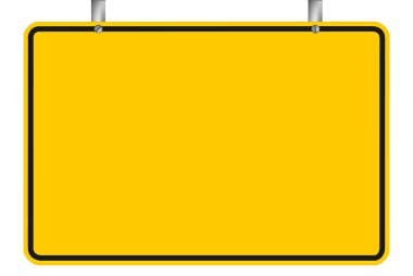 Beyaz üzerinde boş sarı yol işareti