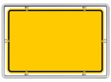 Beyaz üzerinde boş sarı yol işareti