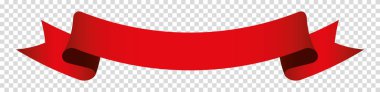 Şeffaf arkaplanda kırmızı kurdele pankartı etiketi