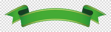 Şeffaf arkaplanda yeşil kurdele pankartı etiketi