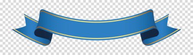 Şeffaf arkaplanda mavi kurdele pankartı etiketi
