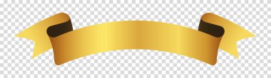 Şeffaf arkaplanda altın kurdele etiketi
