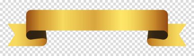Şeffaf arkaplanda altın kurdele etiketi