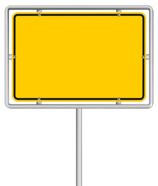 Пустой Желтый Дорожный Знак Изолирован Белом — стоковый вектор