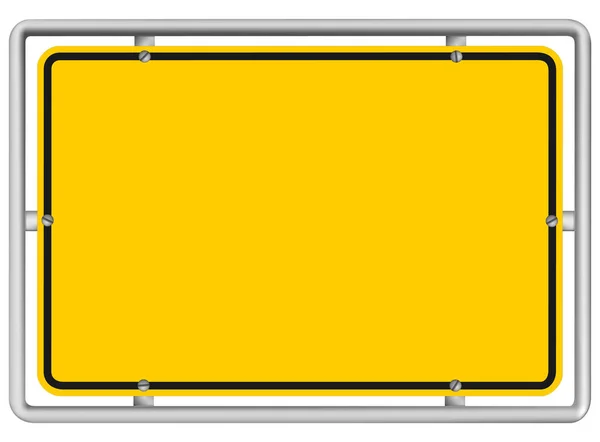 Blank Yellow Road Sign Isolated White — Stock Vector