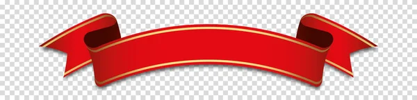 Şeffaf Arkaplanda Kırmızı Kurdele Pankartı Etiketi — Stok Vektör