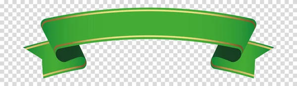 Green Ribbon Banner Label Transparent Background — Stock Vector