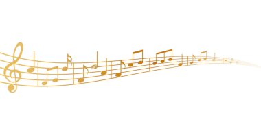 Beyaz arkaplanda altın notalar - vektör illüstrasyonu