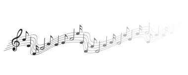 Beyaz arkaplanda müzik notaları - vektör illüstrasyonu