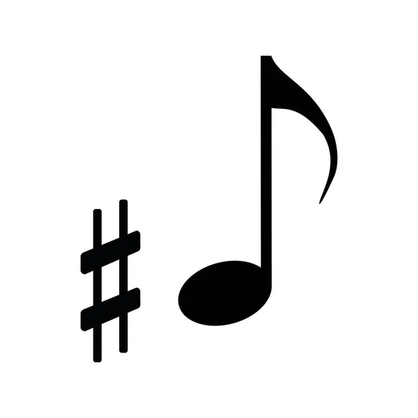 Icon Music Note White Background — Stock Vector