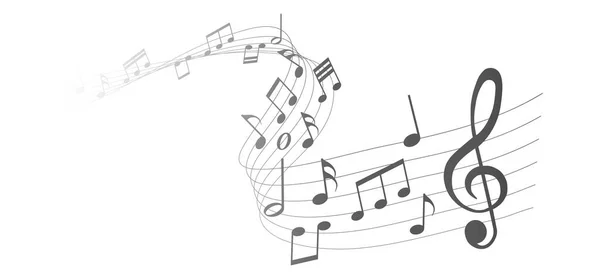 Melodia Notas Musicais Vermelhas Sobre Fundo Branco Ilustração Vetorial —  Vetores de Stock