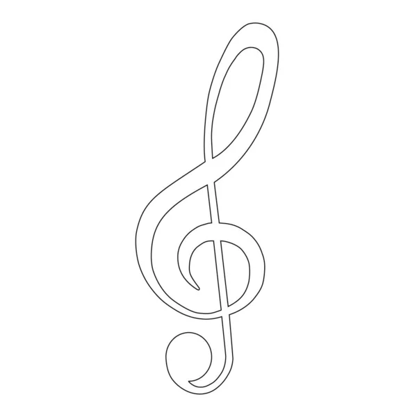 Ícone Nota Música Fundo Branco —  Vetores de Stock