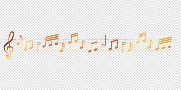 Muzikale Noten Melodie Transparante Achtergrond Vector Illustratie — Stockvector