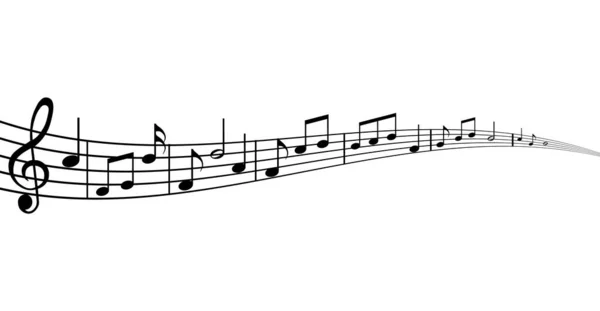 Notes Musique Mélodie Sur Fond Blanc Illustration Vectorielle — Image vectorielle