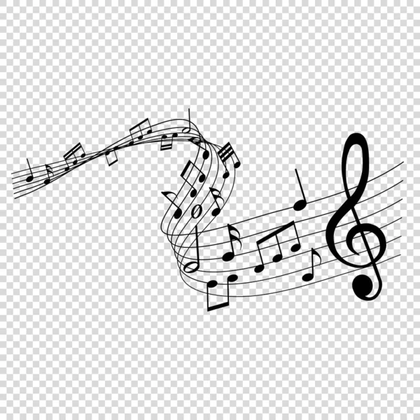 şeffaf arkaplanda müzik notaları