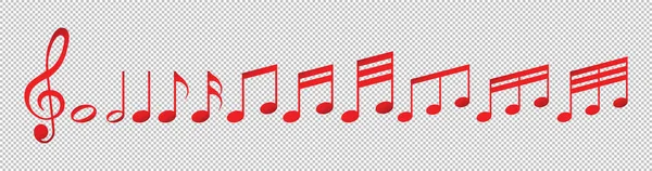 Melodia Notas Musicais Fundo Transparente —  Vetores de Stock