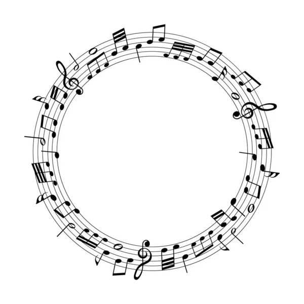 Frame Music Notes White Background — Stock Vector