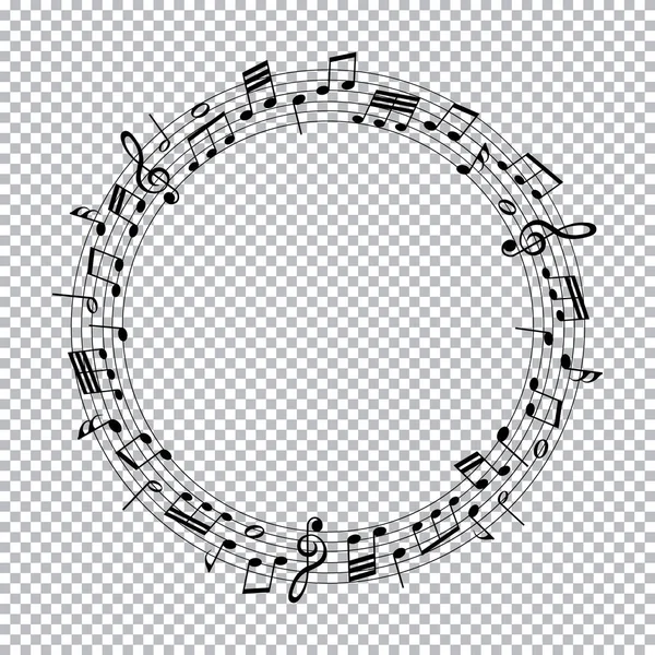 Frame Music Notes Transparent Background — Stock Vector
