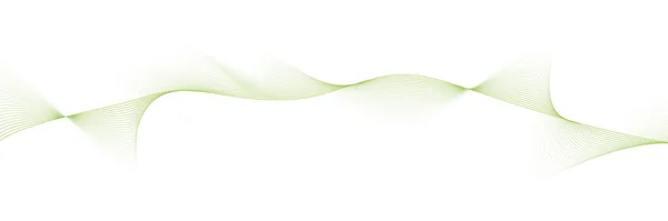 Abstrait Vecteur Vert Lignes Onde Sur Fond Blanc — Image vectorielle
