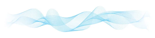 Vector Abstracto Líneas Onda Azul Sobre Fondo Blanco — Vector de stock