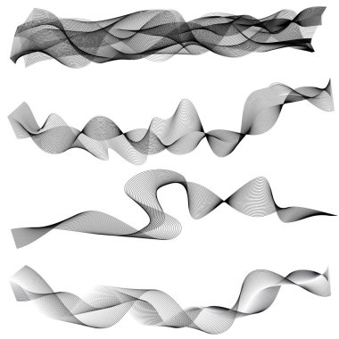 Beyaz arkaplanda soyut dalga çizgileri