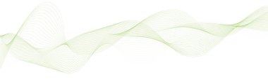Beyaz arkaplanda soyut yeşil dalga çizgileri