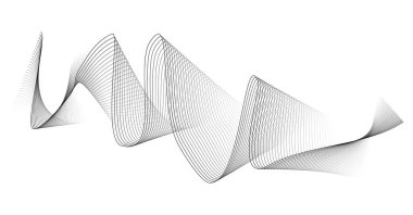 Beyaz arkaplanda soyut vektör dalga çizgileri