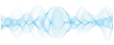 Beyaz arkaplanda soyut vektör mavi dalga çizgileri