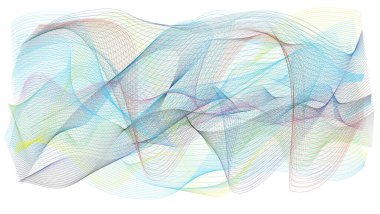 Beyaz arkaplanda soyut vektör mavi dalga çizgileri