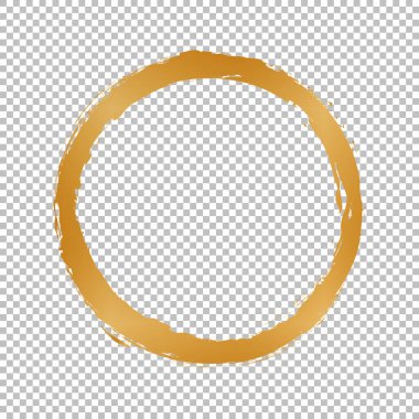 Beyaz arkaplanda altın fırça yuvarlak çerçeve pankartları