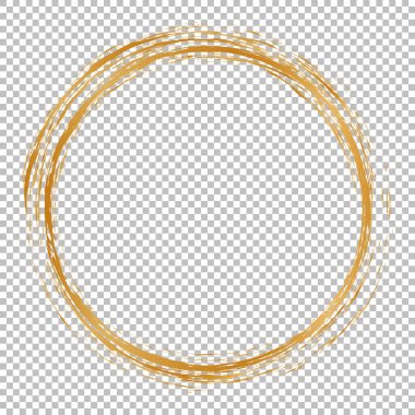 Beyaz arkaplanda altın fırça yuvarlak çerçeve pankartları