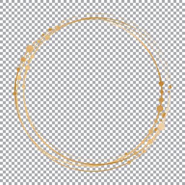 Altın fırça yuvarlak çerçeveli. Şeffaf arkaplanda vektör tasarımı ögesi