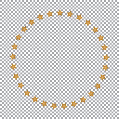 Altın fırça yuvarlak çerçeveli. Şeffaf arkaplanda vektör tasarımı ögesi